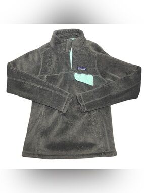 Patagonia Women’s XS Gray Fleece Pullover with Mint Pocket
